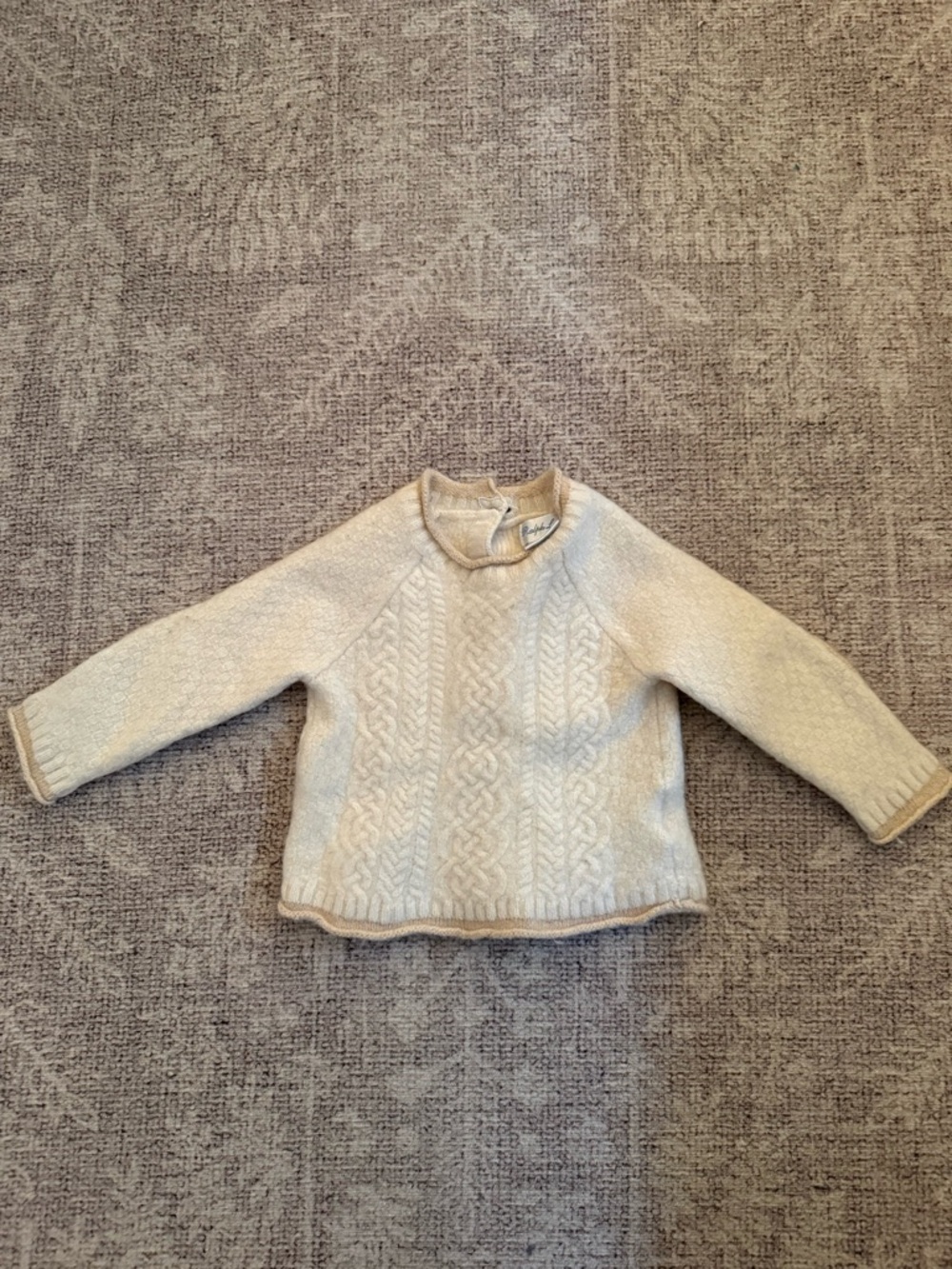 Ralph Lauren Cream Cable Knit Infant Sweater